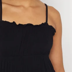 Even&Odd Maxi Dress Tiered Skirt - Robe Longue - Black -Even&Odd Soldes 02dd1e04038f4885bd7ef69bf18bad48 scaled