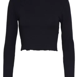 Cropped Long Sleeve With Lettuce - T-Shirt À Manches Longues - Black -Even&Odd Soldes 06466134da92417abaa21cc41a32fc50 scaled