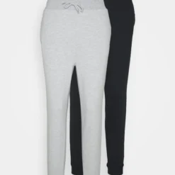 Even&Odd 2Er Pack - Slim Fit Joggers - Pantalon De Survêtement - Mottled Light Grey/Black