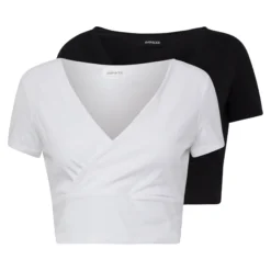 Even&Odd 2 Pack - T-Shirt Imprimé - Black/White