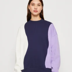 Even&Odd Sweatshirt - Dark Blue/Purple/Off-White