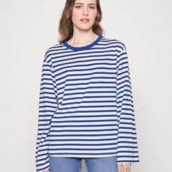Stripe Tee - T-Shirt À Manches Longues - Blue/Light Blue