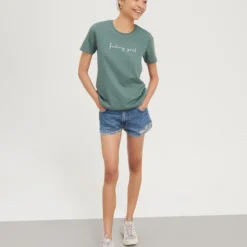 Even&Odd 2 Pack - T-Shirt Imprimé - Teal/Black