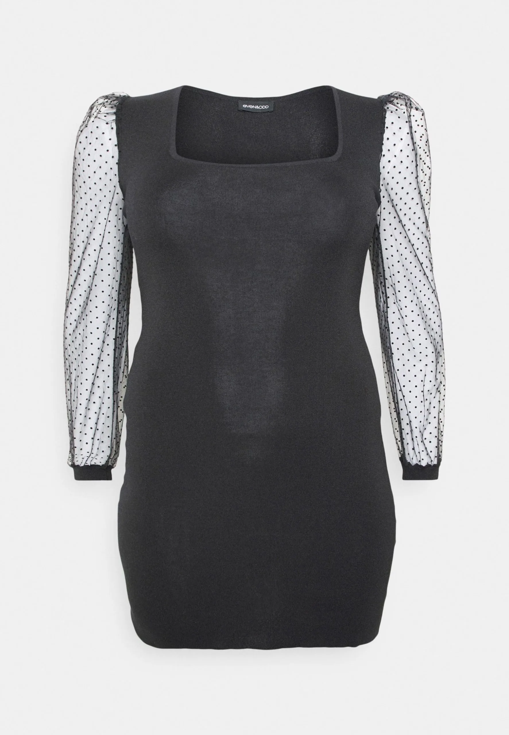 Bodycon Sleeves Low Neck Mini Dress - Robe Pull - Black 7 Bodycon Sleeves Low Neck Mini Dress - Robe Pull - Black – Image 5