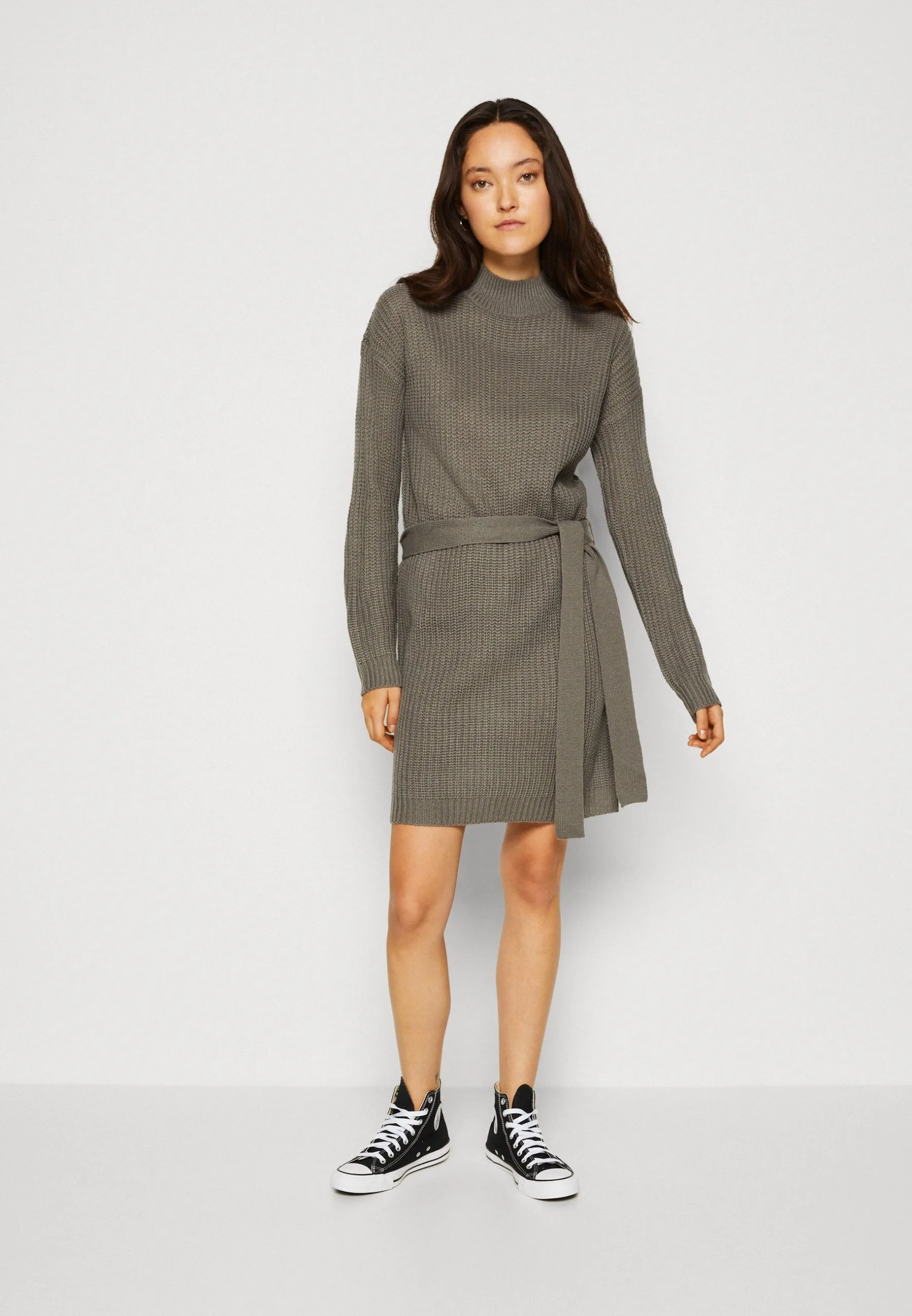 Even&Odd Loose High Neck Dress - Robe Pull - Dark Grey 4 Even&Odd Loose High Neck Dress - Robe Pull - Dark Grey – Image 2