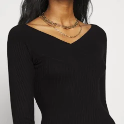 V Ausschnitt Ripp Mini Bodycon Strickkleid - Robe Fourreau - Black -Even&Odd Soldes 3c3e46963b93497d9bf0fec0cb03fd50 scaled