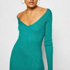 Even&Odd V Ausschnitt Midi Bodycon Strickkleid - Robe Fourreau - Green -Even&Odd Soldes 41d4a7fb0b9c45aabe5b05c724042bd2 scaled