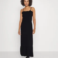 Even&Odd Maxi Dress Tiered Skirt - Robe Longue - Black