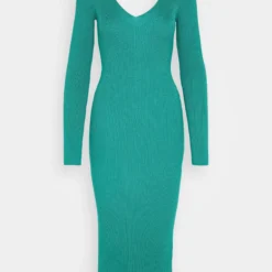 Even&Odd V Ausschnitt Midi Bodycon Strickkleid - Robe Fourreau - Green -Even&Odd Soldes 4c005a76e1634d389fcef7a607a303a2 scaled