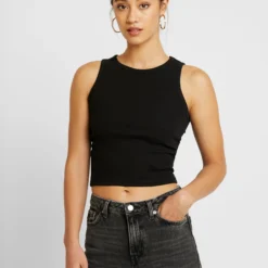 Even&Odd Cropped Tank - Débardeur - Black