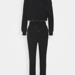 Even&Odd Off Shoulder&Jogger Set - Sweatshirt - Black
