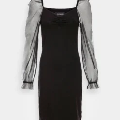 Even&Odd Long Puff Sleeves Rushing Bodycon Dress - Robe De Soirée - Black -Even&Odd Soldes 6b2864728d8747a495146299a2475f69 scaled