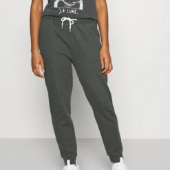 Even&Odd Regular Fit Jogger With Contrast - Pantalon De Survêtement - Mottled Dark Grey
