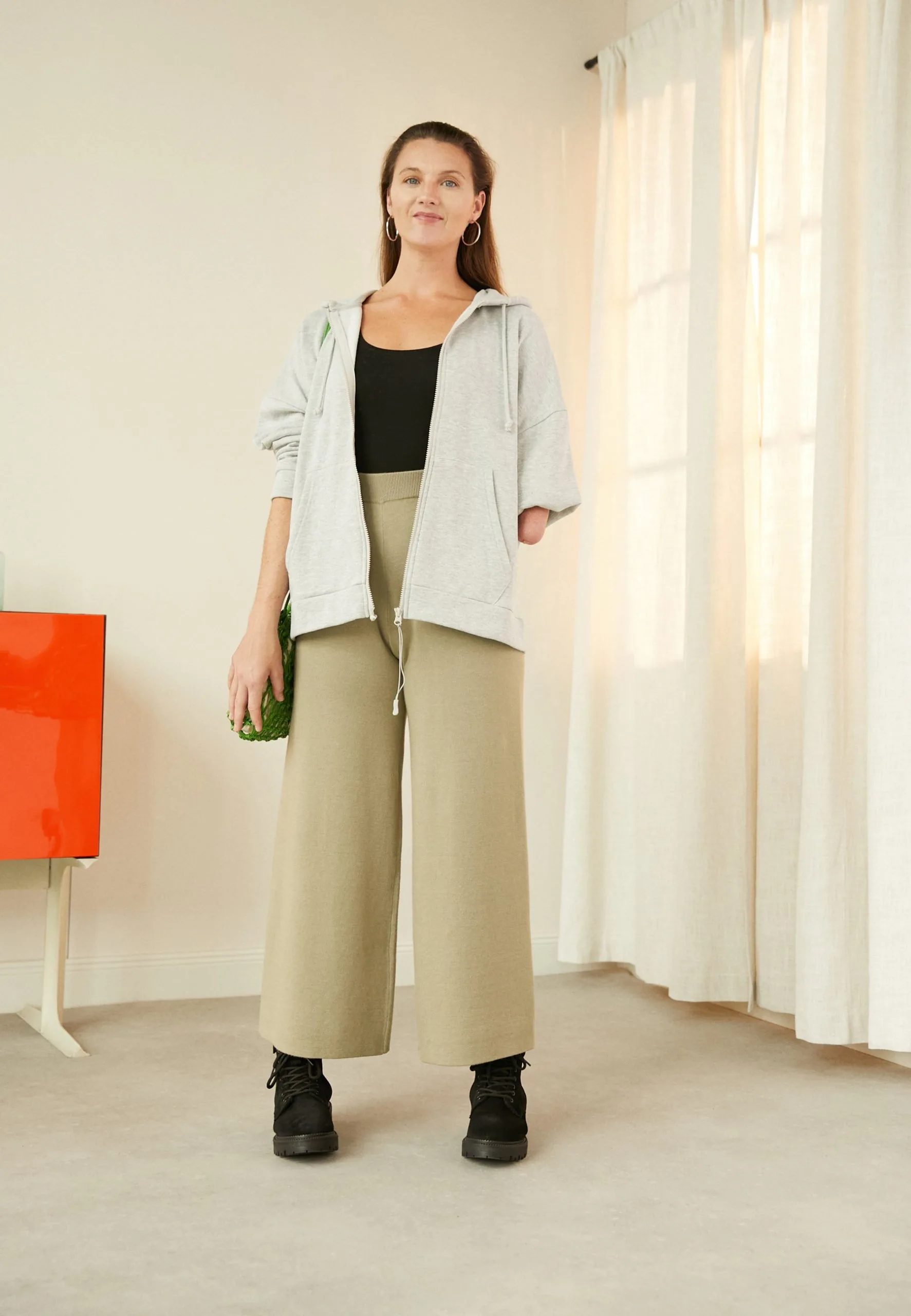 Even&Odd Sweat Zippé - Mottled Grey 4 Even&Odd Sweat Zippé - Mottled Grey – Image 2