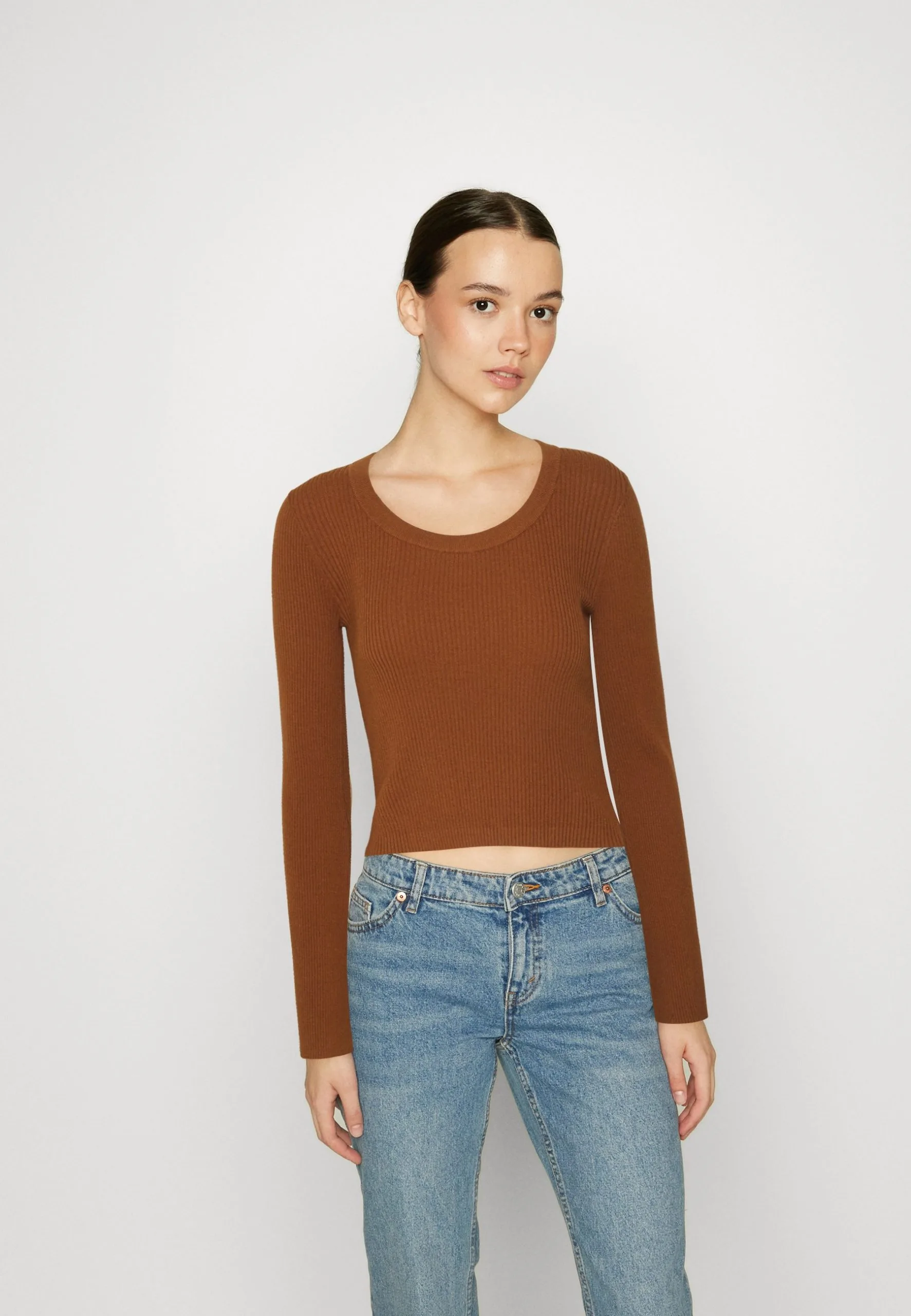 Even&Odd Flared Sleeve - Pullover - Brown 3 Even&Odd Flared Sleeve - Pullover - Brown