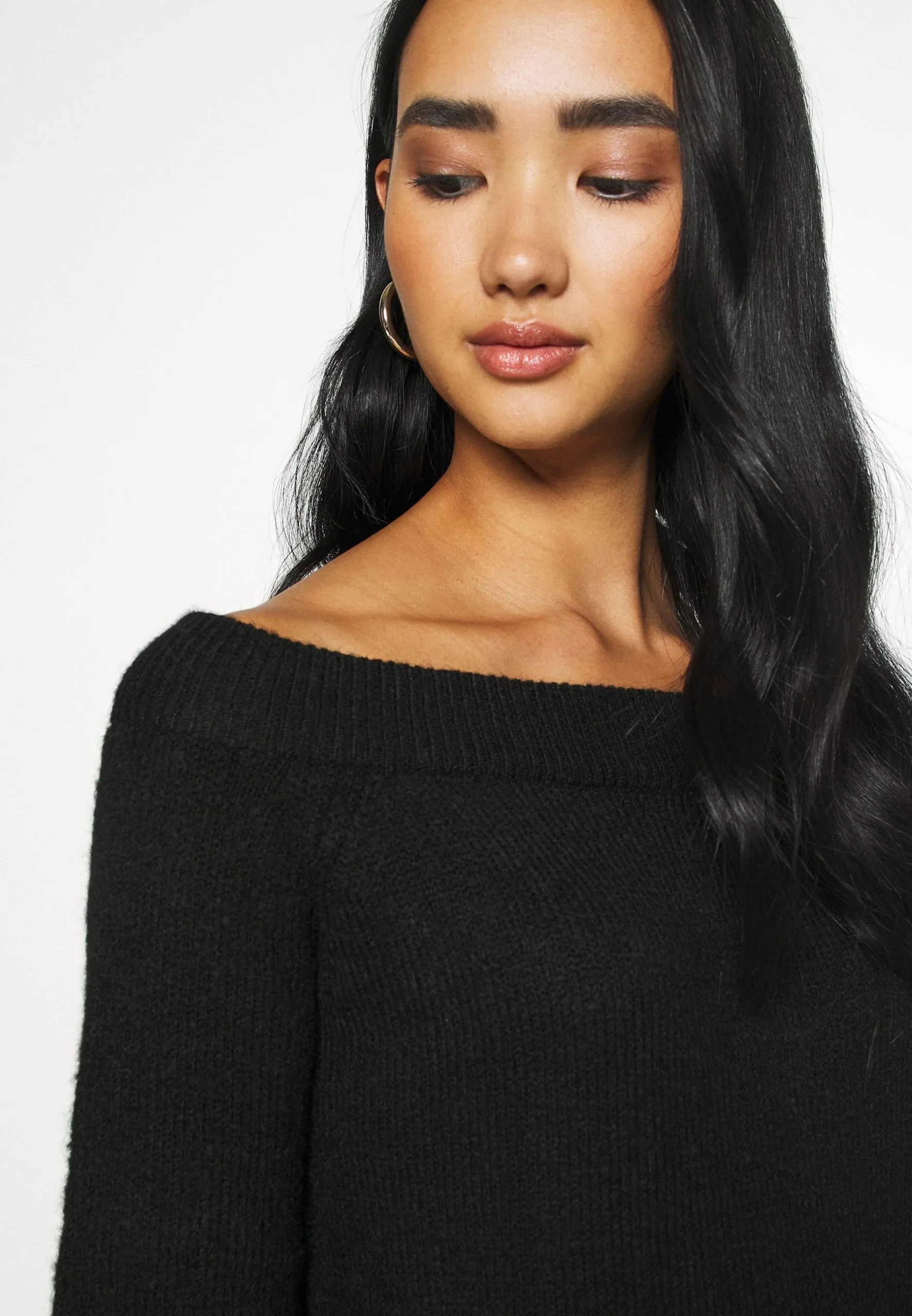 Even&Odd Schulterfrei Mini Strickkleid - Robe Pull - Black 8 Even&Odd Schulterfrei Mini Strickkleid - Robe Pull - Black – Image 6