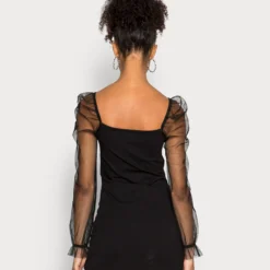 Even&Odd Long Puff Sleeves Rushing Bodycon Dress - Robe De Soirée - Black -Even&Odd Soldes b9a438a773204f4294666d8ab8c179fe scaled