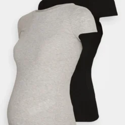 2 Pack Mama Tee - T-Shirt Basique - Black/Mottled Grey