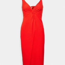 Even&Odd Eo-Ss23-C144-Sj / Strappy V Neck Knot Front Waist Midi Dress / 302 - Red - Robe De Jour - Red -Even&Odd Soldes d518726e32df4ca098de8d48a40d8097 scaled