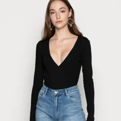 Even&Odd Bodysuit Basic - T-Shirt À Manches Longues - Black
