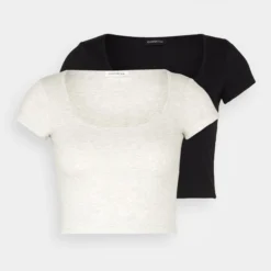 Even&Odd 2 Pack - T-Shirt Basique - Black/Grey -Even&Odd Soldes dde1899fc15a44f0b945327f444e870a scaled