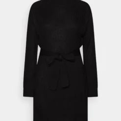 Even&Odd Loose High Neck Dress - Robe Pull - Black