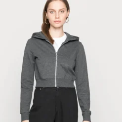 Even&Odd Sweat Zippé - Mottled Dark Grey