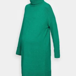 Rollkragen Basic Mini Strickkleid - Robe Pull - Green