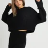 Even&Odd Cropped Jumper - Pullover - Black