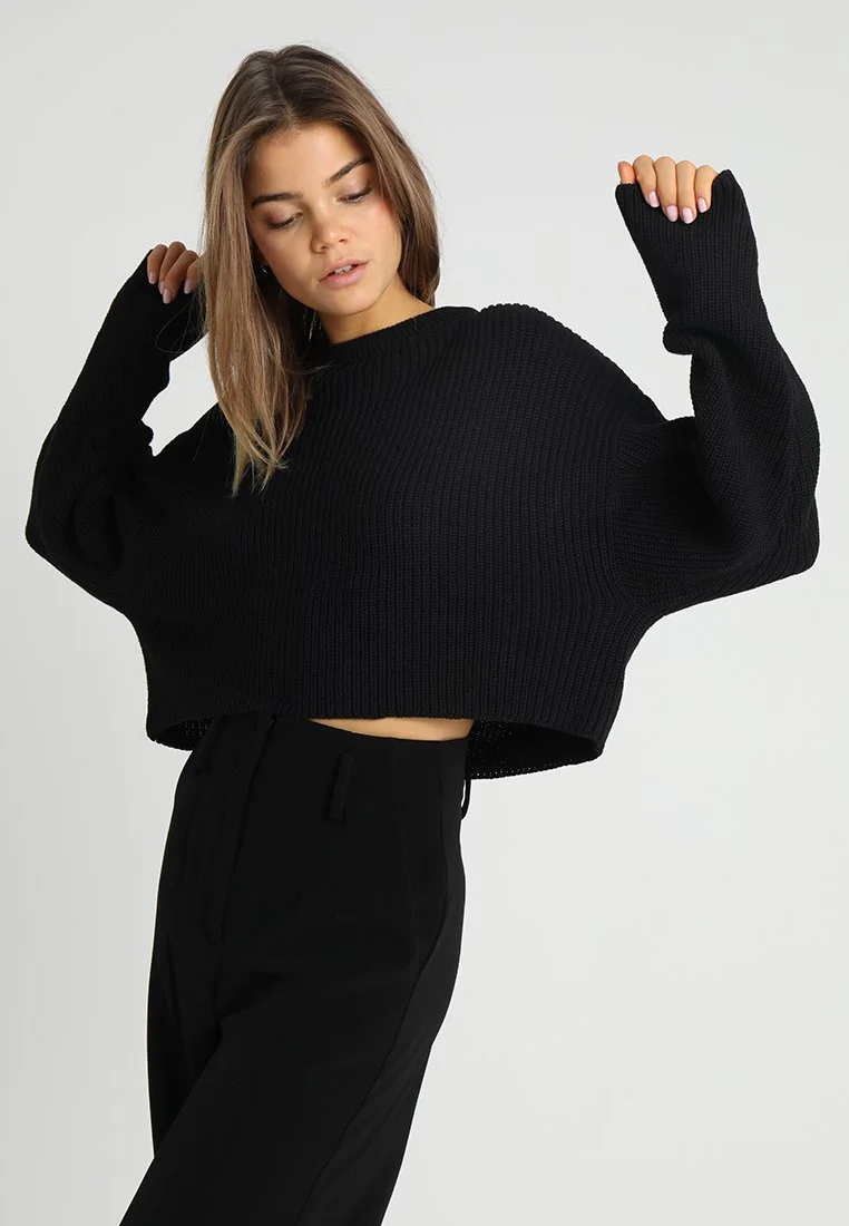 Even&Odd Cropped Jumper - Pullover - Black 2 Even&Odd Cropped Jumper - Pullover - Black